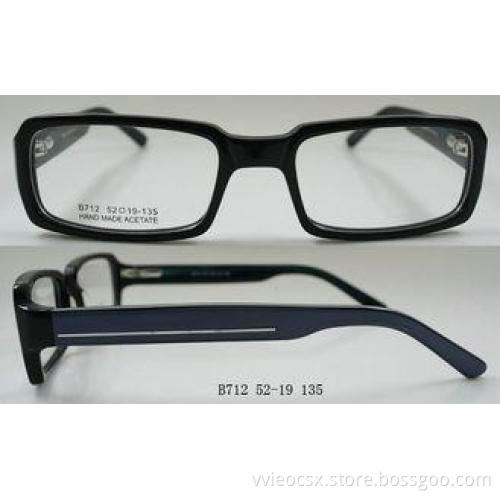 Wide Square Black Acetate Optical Eyeglass Frames For Men ,